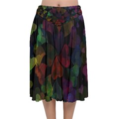 Falling Hearts  Velvet Flared Midi Skirt by LoolyElzayat