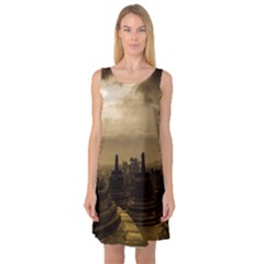 Borobudur Temple  Indonesia Sleeveless Satin Nightdress by Sudhe