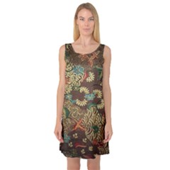 Colorful The Beautiful Of Art Indonesian Batik Pattern Sleeveless Satin Nightdress by Sudhe