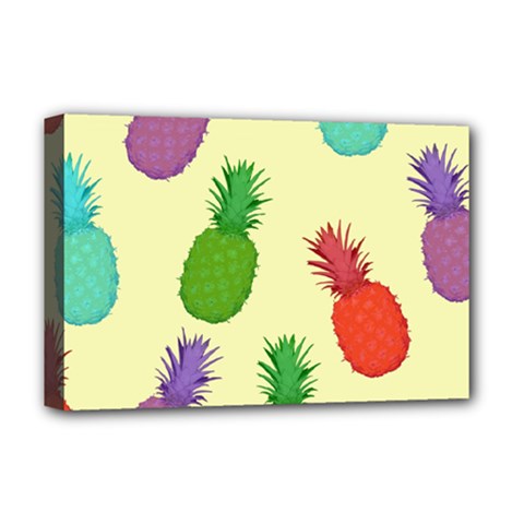 Colorful Pineapples Wallpaper Background Deluxe Canvas 18  X 12  (stretched) by Sudhe