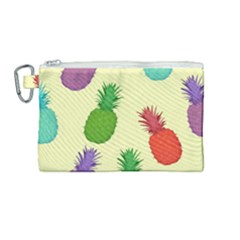 Colorful Pineapples Wallpaper Background Canvas Cosmetic Bag (medium) by Sudhe