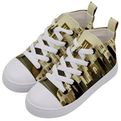 Architecture City House Kids  Mid-top Canvas Sneakers by Sudhe