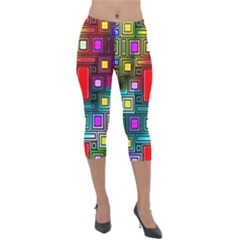 Art Rectangles Abstract Modern Art Lightweight Velour Capri Leggings  by Sudhe