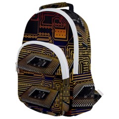 Processor Cpu Board Circuits Rounded Multi Pocket Backpack by Sudhe