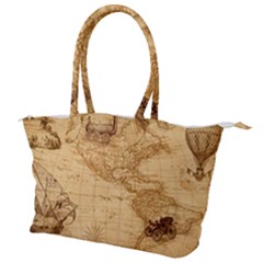 Map Discovery America Ship Train Canvas Shoulder Bag by Sudhe