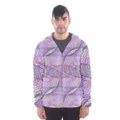 Purple Background Abstract Pattern Hooded Windbreaker (men) by Sudhe