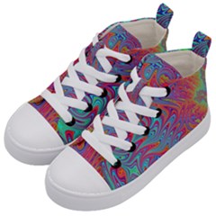 Fractal Bright Fantasy Design Kids  Mid-top Canvas Sneakers by Sudhe