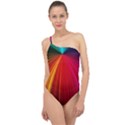 Background Color Colorful Rings Classic One Shoulder Swimsuit View1