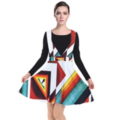 Diamond Acrylic Paint Pattern Plunge Pinafore Dress by Sudhe