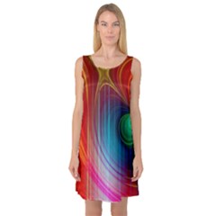 Background Color Colorful Rings Sleeveless Satin Nightdress by Sudhe