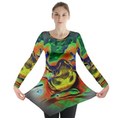 Abstract Transparent Background Long Sleeve Tunic  by Sudhe