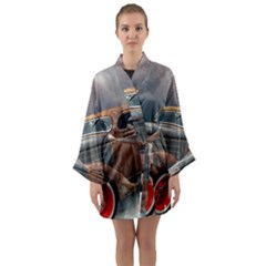 Auto Old Car Automotive Retro Long Sleeve Kimono Robe by Sudhe