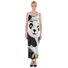 Giant Panda Bear Fitted Maxi Dress by Sudhe