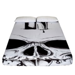 Skull Knife Euclidean Vector Skull Sword Inserted Fitted Sheet (king Size) by Sudhe