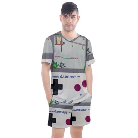 Game Boy White Men s Mesh Tee And Shorts Set by Sudhe