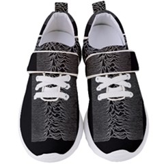 Grayscale Joy Division Graph Unknown Pleasures Women s Velcro Strap Shoes by Sudhe