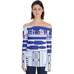 R2 Series Astromech Droid Off Shoulder Long Sleeve Top by Sudhe