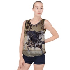 Awesome Steampunk Unicorn With Wings Bubble Hem Chiffon Tank Top by FantasyWorld7