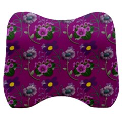 Flower Background Wallpaper Velour Head Support Cushion by Pakrebo