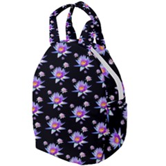 Flowers Pattern Background Lilac Travel Backpacks by Pakrebo