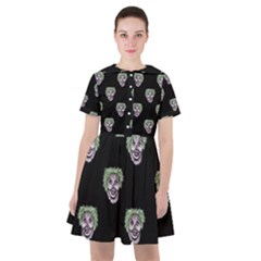 Creepy Zombies Motif Pattern Illustration Sailor Dress by dflcprintsclothing