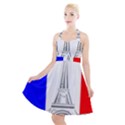 Eiffel Tower France Flag Tower Halter Party Swing Dress  View1