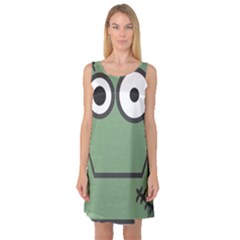 Cartoon Cute Frankenstein Halloween Sleeveless Satin Nightdress by Sudhe