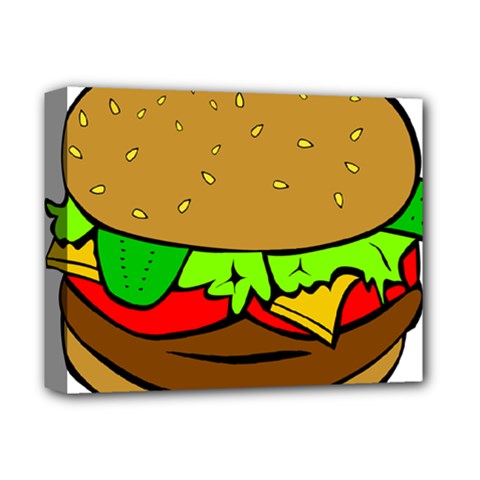 Hamburger Cheeseburger Fast Food Deluxe Canvas 14  X 11  (stretched) by Sudhe