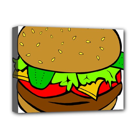 Hamburger Cheeseburger Fast Food Deluxe Canvas 16  X 12  (stretched)  by Sudhe