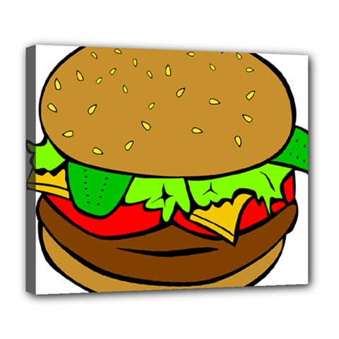 Hamburger Cheeseburger Fast Food Deluxe Canvas 24  X 20  (stretched) by Sudhe