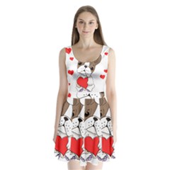 Animation Dog Cute Animate Comic Split Back Mini Dress  by Sudhe