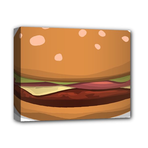 Hamburger Cheeseburger Burger Lunch Deluxe Canvas 14  X 11  (stretched) by Sudhe