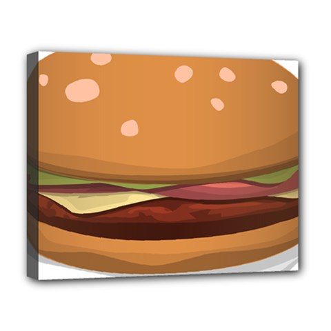 Hamburger Cheeseburger Burger Lunch Deluxe Canvas 20  X 16  (stretched) by Sudhe