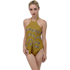 Motorcycles And Ornate Mouses Go With The Flow One Piece Swimsuit by pepitasart