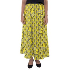 Gilet Jaune Pattern Yellowvests Cowcow Gilet Jaune Pattern Funny Yellow Vests Flared Maxi Skirt by snek