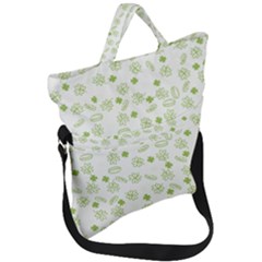 St Patricks Day Pattern Fold Over Handle Tote Bag by Valentinaart
