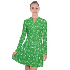 St Patricks Day Pattern Long Sleeve Panel Dress by Valentinaart