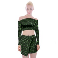 St Patricks Day Pattern Off Shoulder Top With Mini Skirt Set by Valentinaart