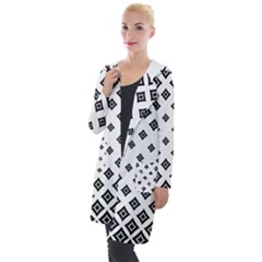 Black And White Tribal Hooded Pocket Cardigan by retrotoomoderndesigns