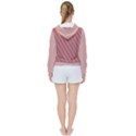 Living Coral Diagonal Stripes Women s Tie Up Sweat View2