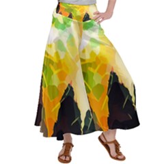 Forest Trees Nature Wood Green Satin Palazzo Pants by Pakrebo