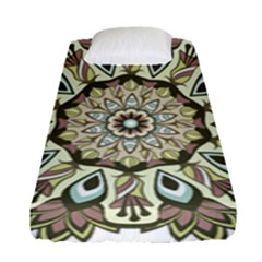 Mandala Pattern Round Floral Fitted Sheet (single Size) by Pakrebo