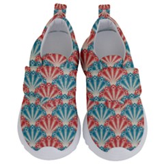 Seamless Patter Peacock Feathers Kids  Velcro No Lace Shoes by Pakrebo