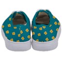 Toast With Cheese Funny Retro Pattern Turquoise Green Background Kids  Classic Low Top Sneakers View4