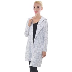 Organic Olive Leaves Pattern Hand Drawn Black And White Hooded Pocket Cardigan by genx