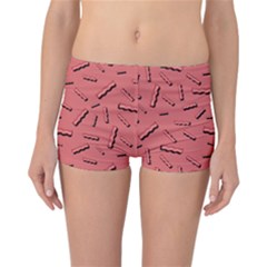 Funny Bacon Slices Pattern Infidel Vintage Red Meat Background  Reversible Boyleg Bikini Bottoms by genx