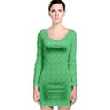 Clover Quatrefoil Pattern Long Sleeve Bodycon Dress View1