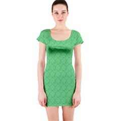 Clover Quatrefoil Pattern Short Sleeve Bodycon Dress by emilyzragz