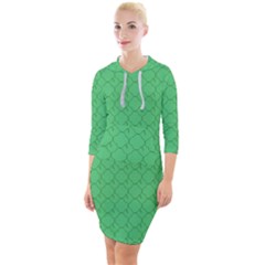 Clover Quatrefoil Pattern Quarter Sleeve Hood Bodycon Dress by emilyzragz