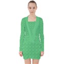 Clover Quatrefoil Pattern V-neck Bodycon Long Sleeve Dress View1